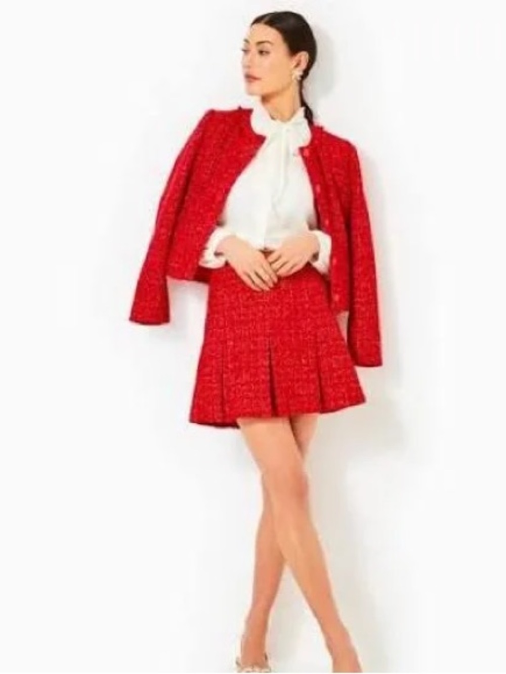 Lilly Pulitzer Red Pleated Mini Skirt